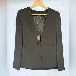 BCBGMAXAZRIA Womens Upas Cape Blazer Collarless Office Siren Black Size XXS